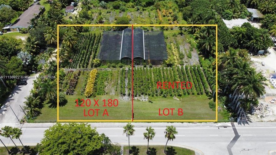 FOR RENT ONLY! FOR RENT ONLY! FOR RENT ONLY! 180x120 Lot for RENT. Only LOT A is available. Don't miss out on the opportunity to rent this income producing nursery. Perfect for a flower shop, fruit stand or Horse riding facility, etc. This property is located in a very desirable area right on Miller Drive, a very highly trafficked road. Miller Drive frontage. This property includes the area from Miller Drive to the back of the green house. Near the Miccosukee Golf and Country Club and a variety of other amenities. This property is for RENT, it is NOT for sale.