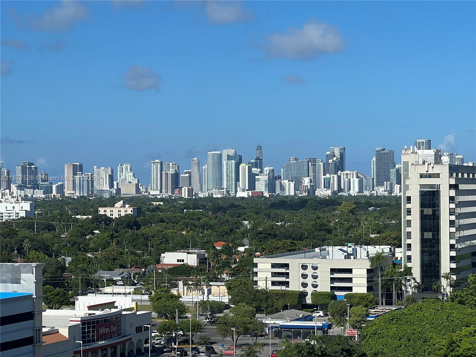 Great Apartment. 1/1 Corner Unit with breathtaking views, overlooking Downtown Miami and Brickell. It is conveniently located on 15th floor. Ceramic floors and laminate in bedroom. Granite countertop. Washer and dryer inside the unit. New A/C. Walking distance from Miracle Mile Malls and Restaurants. Parking Space assigned (G64). Amenities includes: Heated Pool, Jacuzzi, Game room, exercise room and 24/7 security guard at Building. Very easy to show.