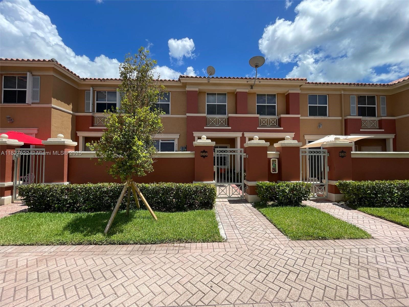 Gated community with pool and playground . Beautiful modern townhouse with two master bedrooms, patio to enjoy BBQ and share great moments with friends and neighbors, style, comfort, and prime location. Situated in the heart of Doral, one of Florida's most sought-after cities, this beautiful townhouse is move-in ready. Every corner of this unit has been thoughtfully designed to offer an elegant and welcoming atmosphere. Walking distance to highly-rated schools Eugenia B. Thomas and J.C Bermudez Schools, and Recreational Parks Doral Meadow and the brand new Legacy Park, you and you family can play Tennis, Volley, Soccer, Baseball, Basketball, Table tennis, Field Hockey, and much more.