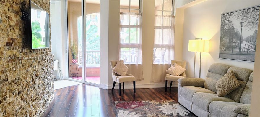 Modern and ample unit for sale at Alaqua Condominium in Aventura. Very spacious 1 bedroom and den that feels like a 2 bedroom unit, den can be used as an office or dining room! Updated with a fresh and modern look. This unit is what your client has been looking for, some of the Unit features: full en suite master bath plus a half bath for guests, accent stone wall, modern wood flooring throughout, S/S appliances, granite counter tops in kitchen, breakfast area, high ceilings, balcony overlooking pool. Alaqua condo amenities include: heated pool, multi-purpose room, conference room, state of the art gym, etc. Minutes away from Aventura Mall, Sunny Isles Beach, Bal Harbour Shops, parks, Publix, Target, Whole Foods, restaurants, etc. Eligible for Aventura Charter Schools. Don’t miss it!