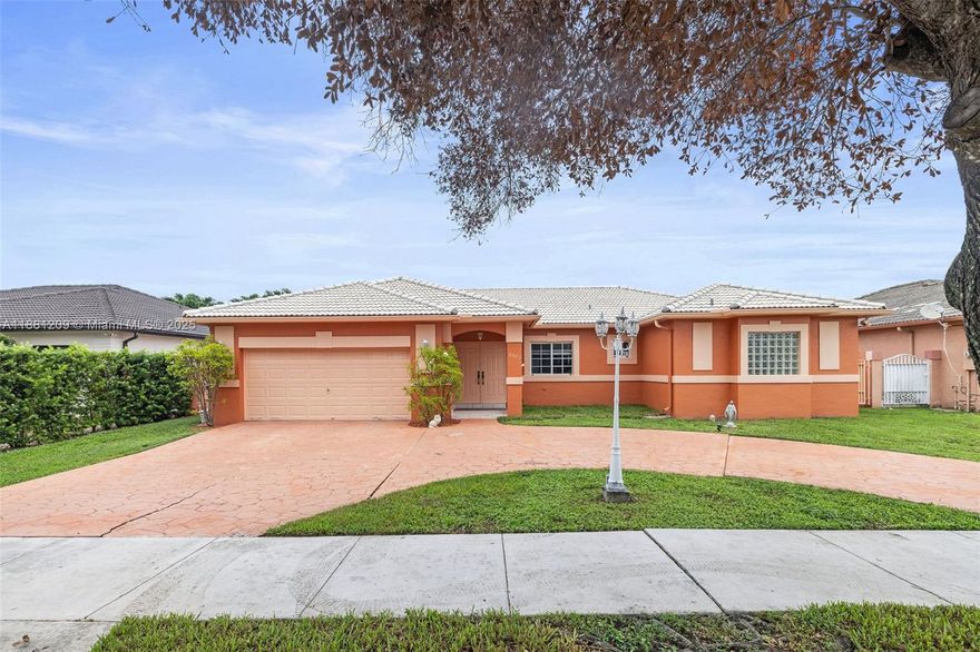 Priced to sell single family home with 3 bedrooms 2 baths, tile floors throughout, 2 car garage plus roofed patio. Nice size lot with room for a pool, no HOA. Vaulted ceilings, open and spacious floor plan, freshly painted inside.
