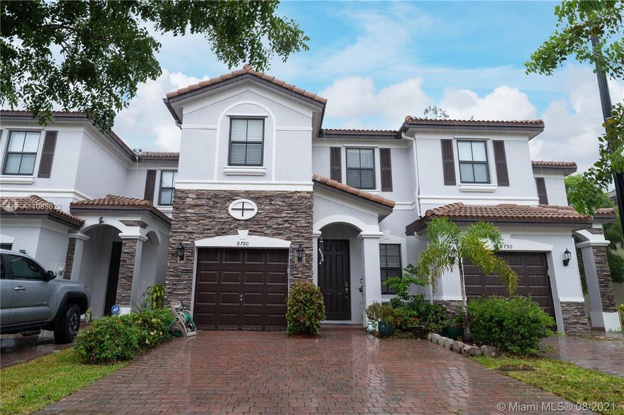 Beautiful townhouse for sale featuring 4 spacious bedrooms in the community of St. Moritz in Doral. Host a nice and private bbq in the comfort of your fenced in patio without any neighbors in the back. Home is well kept with brand new floors all throughout the first floor. Also,  with access Islands at Doral Clubhouse where you can enjoy all the exclusive amenities. Plus, the community has recently been painted! Minutes away from the expressway, A+ schools and prime dining.