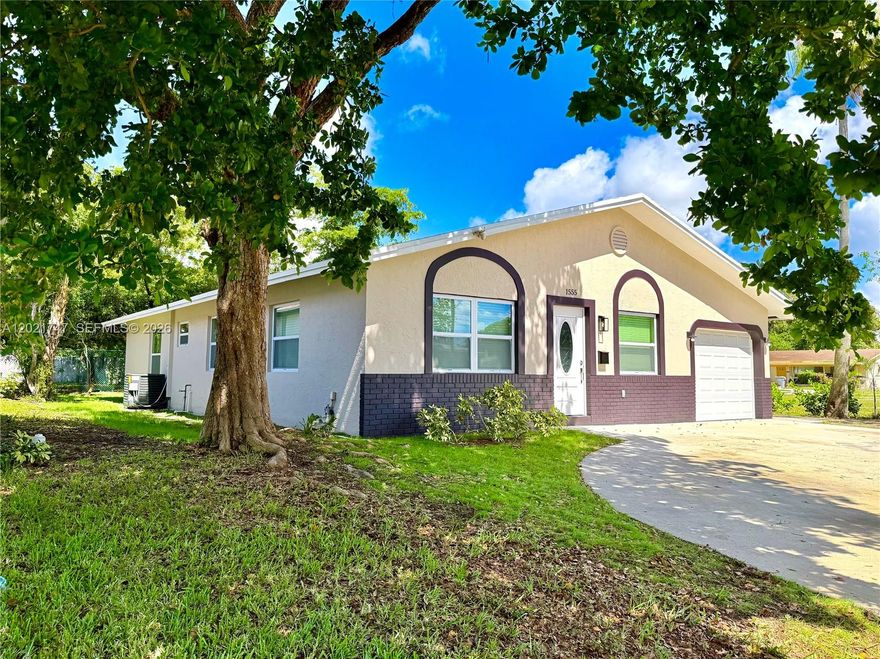 This unique GEM is in a league of its own in this area. Luminous elegant one story single family in the fast-growing city of Pompano Beach with 4 bedrooms and 2 bathroom one car garage and circular driveway.Newly Roof 2020.New impact exterior doors and windowes with permit.New garage door with permit. New water heater.New wiring in kitchen, laundry and bathrooms.New A/C.New smoke detectors.New flooring Tile on entire living room and Wood laminate in Bedrooms.New bathrooms full remodeled w/new vanity, glass doors. New kitchen with Quartz counter top on hard wood Cabinets with New Stainless steel Appliances.New water pipe entire house and New Plumbing & Electrical fixtures.New interior and exterior doors.New Painting entire house.This house stands out as a top opportunity in Pompano Beach area and just only 3 miles from the vibrant Pompano City Center and beaches, dinning, shopping and more. Don’t miss this opportunity