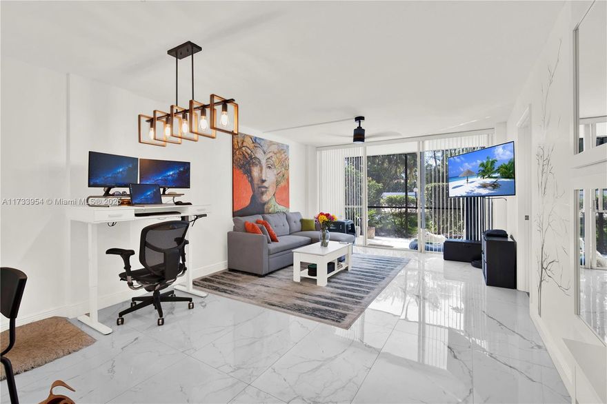 Impeccable turn key everything  totally remodeled. First floor by pool 2/2 with enclosed sun patio/balcony., 2 walk in closets and 2 (redone) bathrooms in both rooms. Property has many amenities including 3 beautiful pool, clubhouse, Sauna, Gym. Next door are 2 incredible parks with trails for walking. Endless visitor parking. This unit is also by Laundry room. Complex has 24-hour gated security. Pets allowed no restriction on weight. HOA includes internet, cable and water as well as exterior. Come with offers. available furnished or unfurnished