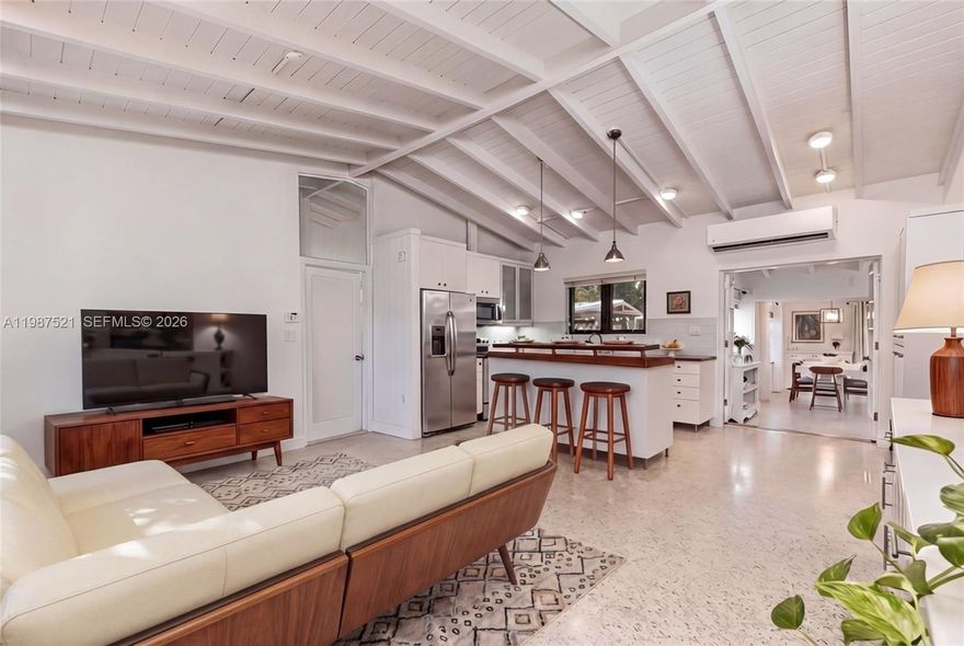 Updated South Miami (SoMi) home offering charm, character, and an unbeatable location just moments from downtown South Miami. This light-filled residence features vaulted ceilings and classic terrazzo flooring throughout, blending timeless design with modern updates.

The home includes an updated kitchen and renovated bathrooms, along with efficient A/C split systems for personalized comfort. Enjoy year round relaxation in the screened sunroom, or step outside to a spacious 10,000 SF lot surrounded by mature trees, creating a private backyard oasis.

Designed for entertaining, the outdoor space features a pergola/hut and even a ping pong table, perfect for gatherings or unwinding at home.

Ideally located within walking distance to downtown South Miami favorites like Pura Vida, Maman, Whole Foods, and more, with easy access to nearby parks and green spaces.

A rare opportunity to lease a home in one of Miami’s most desirable and walkable neighborhoods.