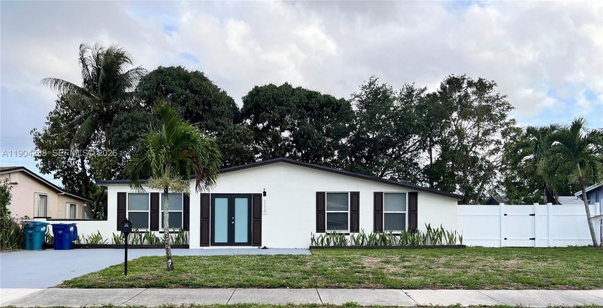 Brand new everything , owner remoldeled home from top to bottom this past summer,  new roof , kitchen , bathroom , floors ,AC , fencing , driveway, stainless appliances set . All done by florida licensed contractor with all county permits.