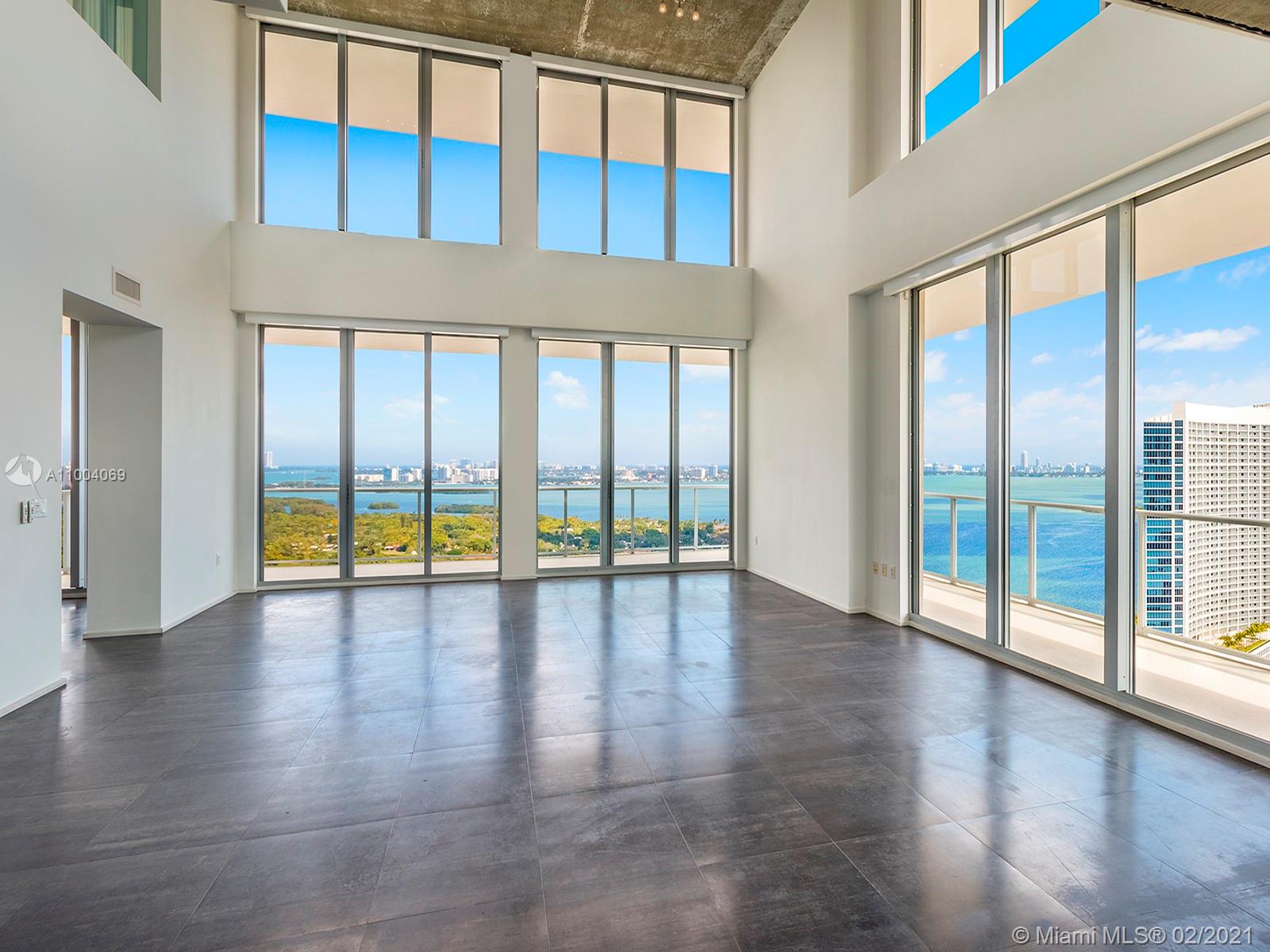 Gorgeous Duplex  and extra large corner Penthouse in 2Midtown. Completely upgraded in 2016 with New Kitchen, New Marble Bathrooms, top of the line closets, new doors, recessed lights. 4 full bedrooms, 3 baths + powder room. 2 Master suites. Almost 3,200 sf of internal space with 20 ft ceilings - over 1,200 sf of corner balconies. Great water and downtown views. Live in the coolest neighborhood in Miami. This PH is currently with Tenants.
