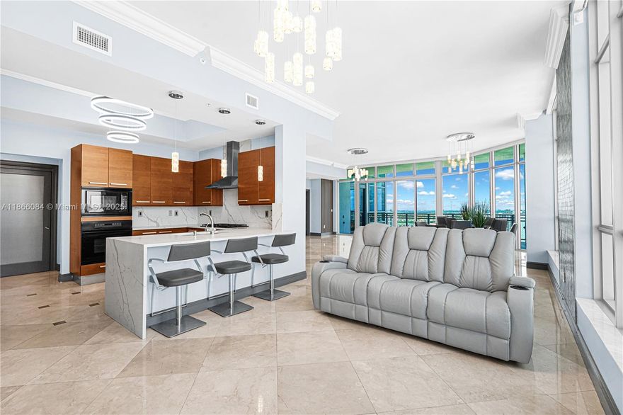 Gorgeous Corner 3 Bedroom 31/2 Bathroom Spacious Apartment Available. Partially Furnished. Beautiful views from every direction, Intracoastal and Ocean.  Boutique Building with Amenities galor.  Easy to show call Listing Agent.
