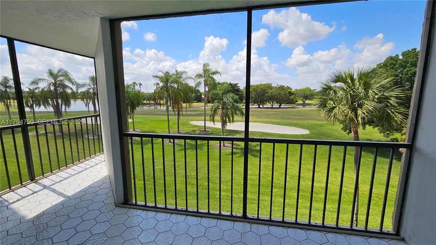 Beautifully renovated with panoramic views of the golf course and lake! Close to $50k invested in remodeling and never lived-in since. Open bedroom floor plan provides a spacious open living area with views of the golf course. Bedroom can be easily enclosed again. Brand new bathrooms, kitchen and flooring. A brand-new condo! Enjoy your morning coffee and the amazing views from the spacious screened-in balcony. Maintenance includes Cable TV & internet. High-rise building, 24/7 guard secured lobby. Social room, private heated pool exclusive for residents. Storage room. Assigned parking space just in front of the building. Plenty of guest parking spaces. NO Special Assessments! Wonderful amenities at the Bonaventure Town Center; pools, tennis, gym, pickleball & more.