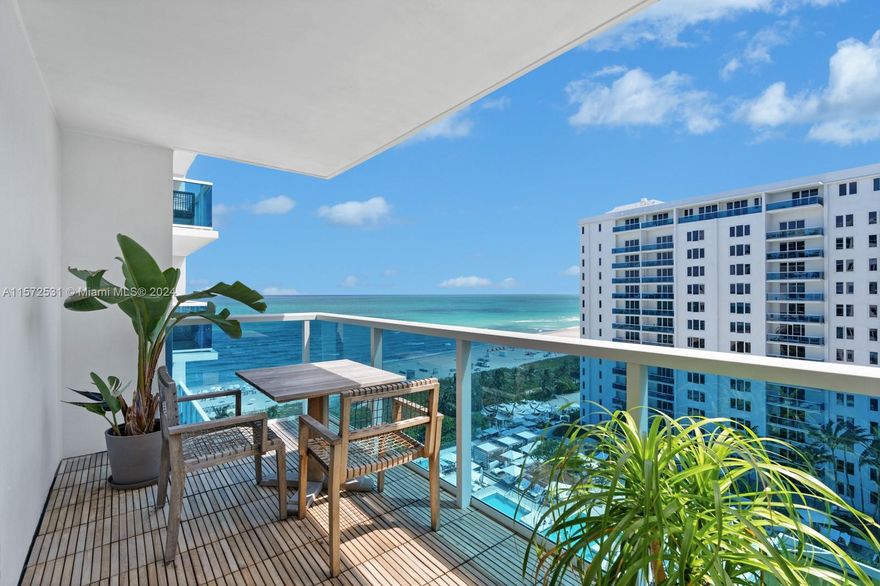 Incredible ocean views from this upgraded unit at 1 Hotel & Homes in Miami Beach. Delivered furnished and available for nightly rentals in the 1 Hotel rental program or Airbnb, etc. Enjoy this south facing unit overlooking the iconic 1 Hotel pool with stunning Ocean Views. Owners have access to all of 1 Hotel's 5-Star amenities, including private rooftop pool, renowned restaurants, bars & lounges, and one of the top fitness centers in Miami Beach. Private residents lobby with concierge & chauffeured Audi house car. 600 linear ft. of beachfront with food & beverage service, 4 pools, 4 restaurants, Bamford Spa, valet & more.