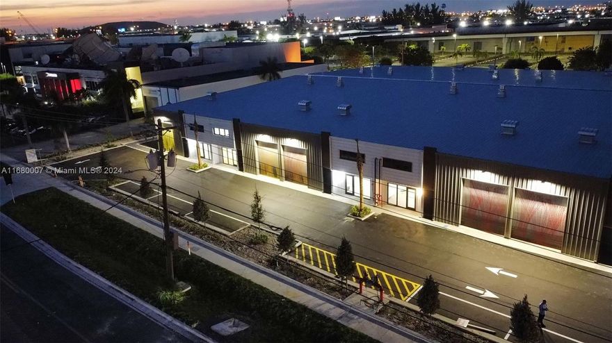 PRIME LOCATION!!!  Brand New Construction Warehouse in Medley, featuring 4,817 sq ft along with a mezzanine level. High Ceilings, Roll- up door, and huge common Area parking spaces are available. This modern facility offers ample room for various commercial or industrial operations. Located in the vibrant area of Medley. The unit includes the office area with an A/C unit. Has a mezzanine with vinyl floor conveniently for multiple uses, bathroom, mop cleaning room and storage space.