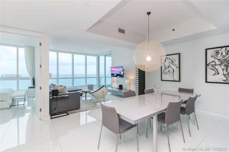 Gorgeous high floor oceanfront 2 bedroom, 2 and a 1/2 bath at the Continuum of South Beach. Unit has a private foyer, white large tile floors, open remodeled stainless steel kitchen and an oceanfront terrace. Continuum amenities include 12 acres of private property with private security, front desk and concierge services. on site restaurant, sporting club, 3 tennis courts, valet parking, beach and pool service.