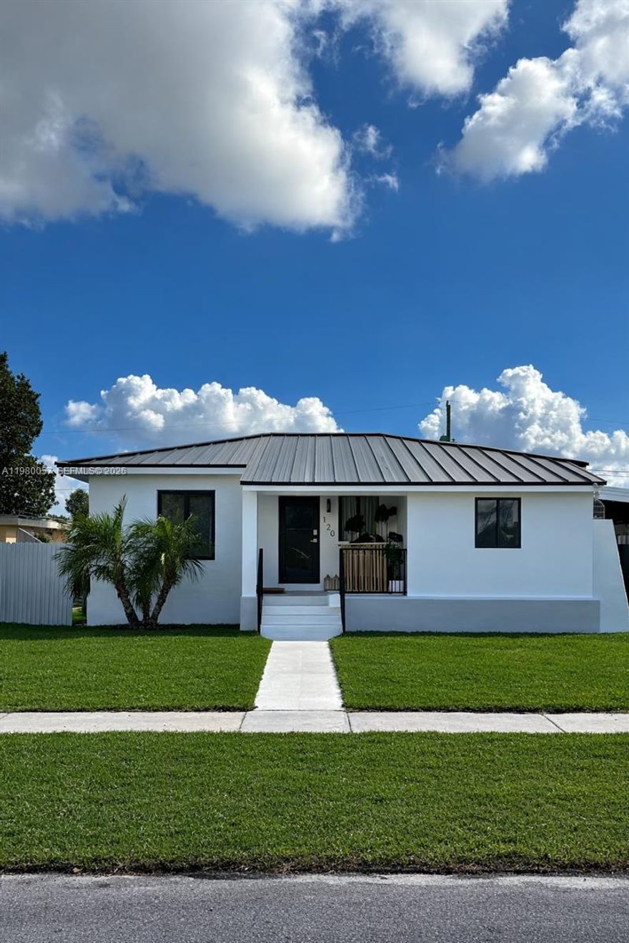 Newly renovated home in Hialeah. Large house with in-laws. Total rental income of $6,400. Property was renovated entirely! Beautiful brand new metal roof. Impact windows and doors. New porcelain floor throughout. Wood cabinetry with quartz countertops. New appliances and new central a/c. Large backyard which allows you to expand the house or build a pool. Nicest house in the area! Must see!