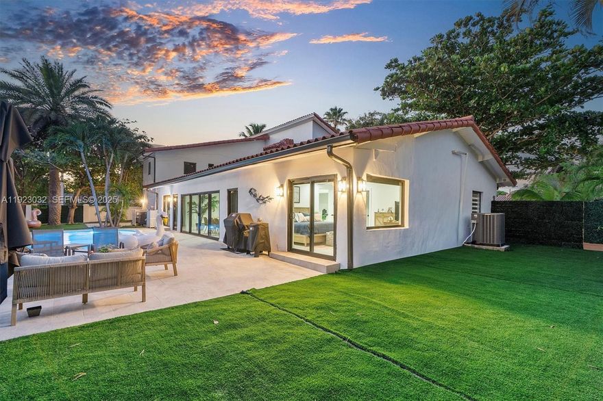 Experience modern luxury with a touch of timeless style in the heart of Miami Shores. This stunning, fully updated home spans nearly 4,000 square feet on an 11,500-square-foot corner lot, offering expansive living spaces, an open-concept layout, and soaring ceilings that flood the interiors with natural light.

The main-floor primary suite includes a spa-like bathroom and generous walk-in closets, while the home’s five bedrooms feature large, comfortable layouts ideal for family and guests. A beautifully modernized Art Deco aesthetic flows throughout, highlighted by charming architectural details—including a Juliet balcony that adds character and charm.

The contemporary kitchen comes equipped with modern appliances including a dishwasher, and the home also features in-home laundry and a two-car garage. Outdoors, enjoy a private below-ground pool and ample yard space perfect for entertaining or relaxing.

Tenant occupied until July, willing to leave earlier.