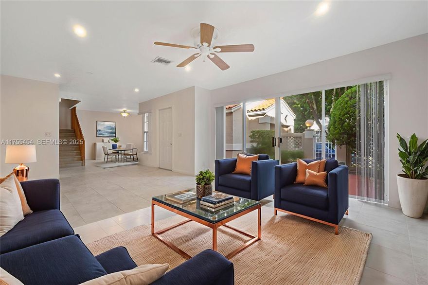 Discover elevated living in a prestigious gated community offering top-tier schools and true resort-style amenities. This impeccably updated two-story townhouse blends sophistication, comfort, and peace of mind—featuring a brand-new roof, no polybutylene pipes, and refined upgrades throughout.
Step inside to a bright, open-concept layout with living, dining, and family rooms that flow seamlessly into a beautifully appointed chef-inspired kitchen complete with pantry and under-sink water filtration. Every detail has been thoughtfully curated—from brushed-nickel hardware and Medco security locks to elegant neutral tones that complement any décor.
Retreat to the expansive primary suite, a private sanctuary with abundant space and a spa-like bath. Additional highlights include a full garage, new water heater, large-capacity washer/dryer, and an impressively large illuminated under-stair storage area with electrical access—perfect for organization or hobby space.
Situated minutes from the Sawgrass Expressway, Hard Rock, Nova Southeastern University, and near pristine beaches, the airport, world-class shopping, dining, and premier medical facilities—this residence delivers a coveted blend of luxury, convenience, and security.
Experience a lifestyle where every day feels like a getaway. Your next level of living awaits.