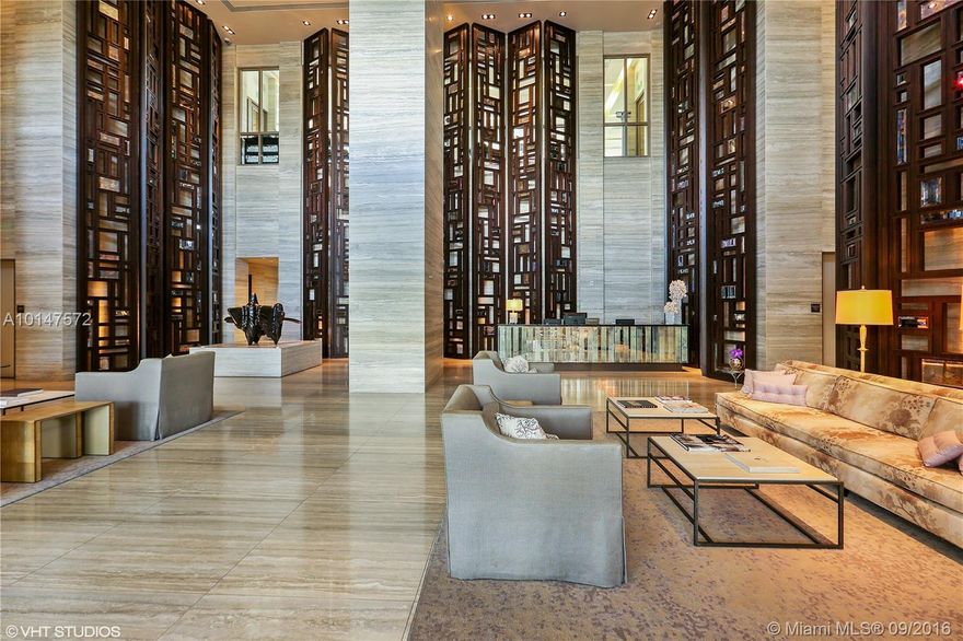 Enjoy breathtaking direct ocean views from this beautifully designed, furnished 2/2.5 converted to 3BD. Features: Tile floors, electric shades, 2 balconies, W/D; Chef’s kitchen with Wolf gas range, Subzero refrigerator, Miele cappuccino maker, wine cooler; Master bedroom with walk-in closet and built-ins, Jacuzzi tub + dual sinks in master bath & much more. St. Regis offers luxury amenities Remède Spa, gym, restaurants, pools, beach service, cabanas, butler service, housekeeping, 24hr security and valet.