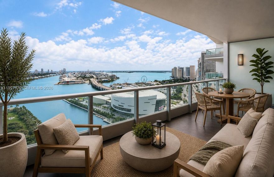 Rarely Available 02 Line – Best Floor plan in Downtown Miami!
Step into this stunning flow-through residence offering breathtaking, unobstructed sunrise, water & sunset skyline views. Featuring 2 bedrooms + den and 3 full bathrooms, this unit offers the flexibility to easily convert into a true 3-bedroom/3-bathroom home.
Arrive in style with your private elevator entry into layout with panoramic views from every room.
All this, in one of Downtown Miami’s top full-service buildings – packed with five-star amenities:
Two resort-style pools, Two cutting-edge fitness centers Hot tubs + cold plunge, Sauna, steam room, and a stunning resident lounge to entertain or unwind.
This unit won't last so be fast!