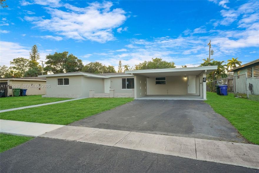 Spacious 3-bedroom, 2-bath single-family home with 1,931 sq ft of living space. Features include laminate flooring, an open living and dining area, washer and dryer hookups, water heater, and neutral wall colors throughout. Enjoy a large yard, a 2-car carport, and a stainless steel range. Conveniently located near major highways and just 20 minutes from the beach.