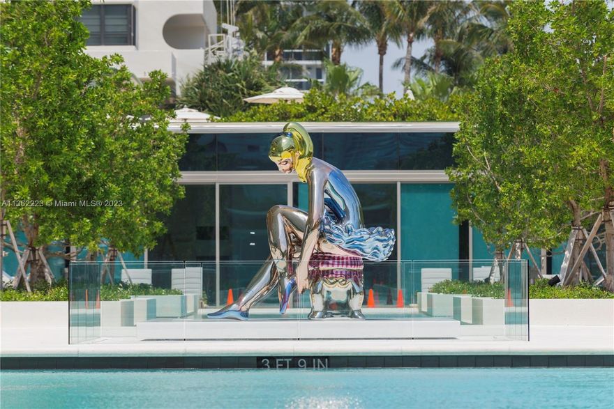 OCEANA BAL HARBOUR. Luxury living in Bal Harbour’s most exclusive and best located ocean front building in Miami. Incredible Ocean and Bay Views from floor to ceiling, wall to wall windows and 9ft deep terraces. Unit exquisitely finished unit with Dada Kitchen and bath, golden calacata and texture carrara marbles & Gaggenau appliances. Resort style amenities include 2 pools, beach and pool service, private restaurant, 2 tennis courts, full spa & fitness center, movie theatre and international concierge service. Live surrounded by the best art collection w/ 2 Jeff Koons sculptures and curated museum like lobbies.