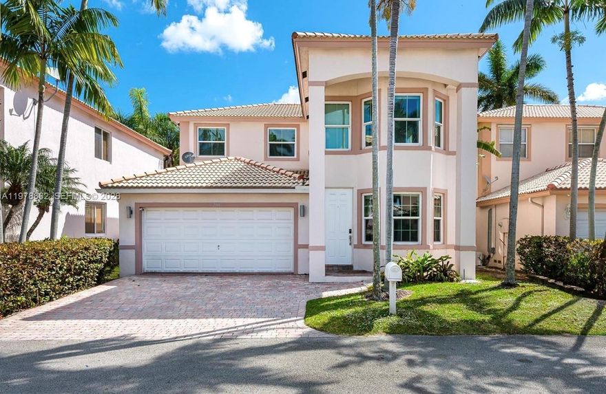 Gated Community with 19 single-family homes. This 3BR/3BA, 2,388 sq ft offers open kitchen and family room with electric fireplace, dining/living areas, primary suite with walk-in closet, dual-sink, and large bathtub, laundry room, and 2-car garage. Fenced backyard with deck, paver driveway, HOA $192/month (yard maintenance). Located 6–8 min drive to I-95, 8–12 min drive to FLL Airport. Enjoy the nearby Eco Golf Club, Anniversary Park, and the beach; economic drivers include Fort Lauderdale Airport, Port Everglades, and Dania Beach Casino. Assigned public schools: Dania Elementary, Olsen Middle, and South Broward High. The house is being offered fully furnished.