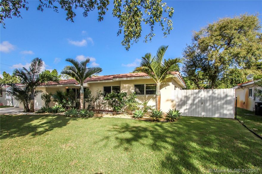 Perfect family home in the picturesque and historic village of El Portal! This spacious 3 bedroom / 2 bathroom abode has a beautiful white backyard fence and lush landscaping with amazing curb appeal out front.  Enjoy piece of mind with roof, plumbing, electrical, appliances and HVAC all only 2 years old! This smart home features sprinklers, tile throughout, LED lighting, tankless water-heater, impact windows garage and much more. Must see home in great location!