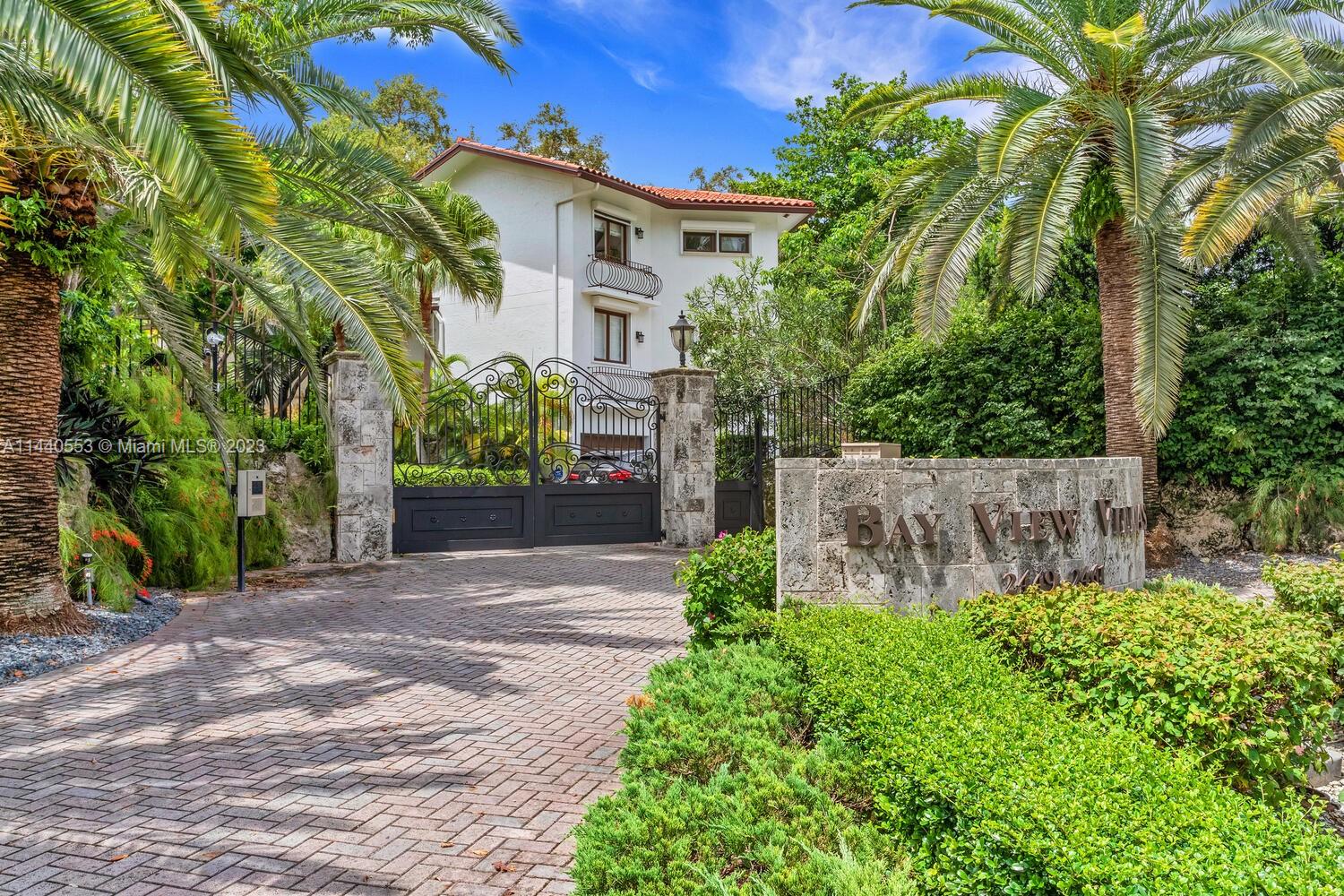 Great house in small gated community in S. Bayshore Drive in exclusive Bay View Villas. Right across Coral Reef Yacht Club. 3 Bedrooms + Den + 3 Bathrooms . Pool and patio plus 2 garage parking spaces and more outdoor parking spaces available. Impact windows throughout. Lot is 7,040 sq ft. 24 hour notification for easy showings. Please text agent.