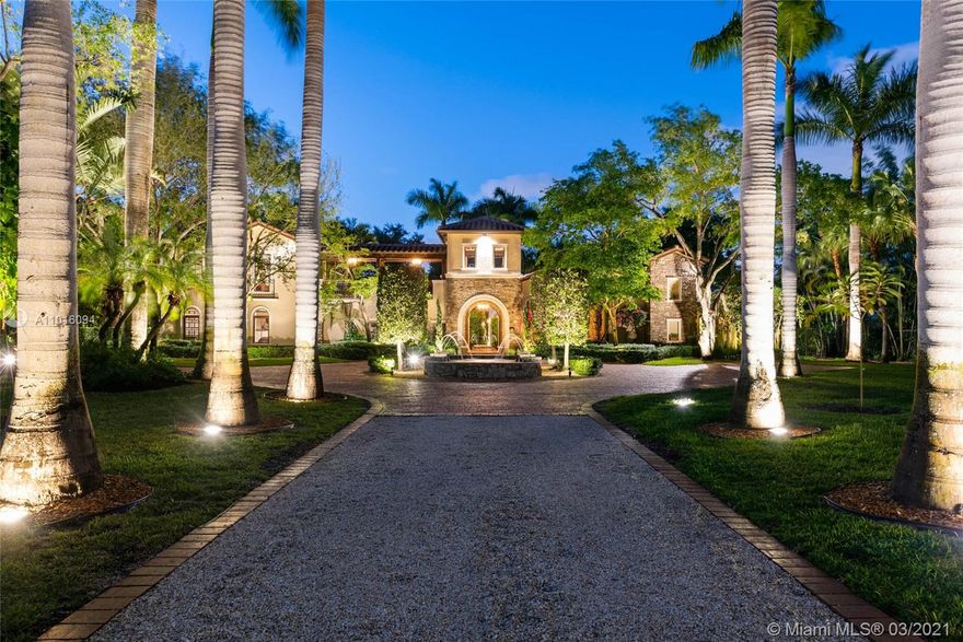 Breathtaking and Extraordinary! Utterly rich in architectural design & Tuscan-inspired estate, set on a picturesque,lushly landscaped 1.12 acre,surrounded by amazing wonder of nature under mature oaks & majestic palms.Superlative designed w/interior courtyard encompassing of grand main house w exquisite & elegant living & dining rooms. High ceilings, wine cellar, bar, epicurean gourmet kitchen w/all top-of-line appliances, sunny breakfast morning room. Fabulous and spectacular family room.Sumptuous master w/lavish bath! Split 3 ensuite children quarter adjacent to full guest suite w/livingrm & kitchenette! Spectacular oversized patio with summer kitchen, stunning pool/spa, fountains! Home theater, staff quarter! Finest & detailed appts in every turn! Truly a piece of paradise to call Home!