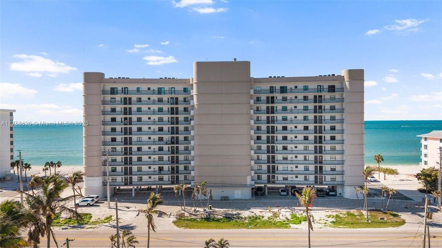 The Ambassador is like no other condo on Bonita Beach with unobstructed views of the Gulf, beach and bay. A well-loved building, cherished by owners, residents and return renters alike. Whether you are a sunbather, shell collector or fishing enthusiast, this property checks all the boxes for your ideal beachfront retreat. Final phases of restoration are underway, with plans to unveil the new pool and spa in late 2025. While this unit is ready for a buyer's vision, it’s being offered turnkey to begin your beach escape now. Extra storage and a deeded under-building parking space. Updates include 2023 HVAC, 2020 Hot Water Tank, and 2024 Electric Storm Shutters.