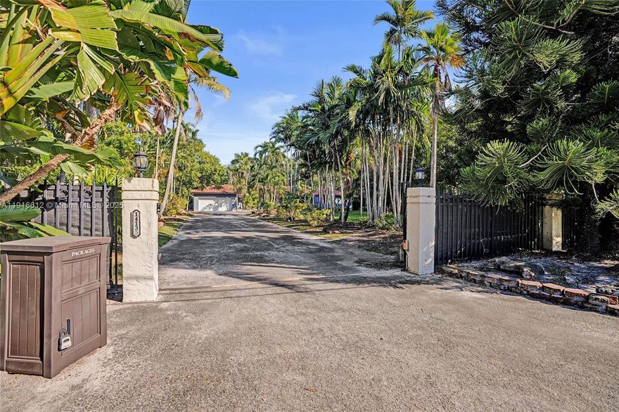 Stunning 4BD 3.5BA Miami estate on a 33,297 sq ft gated lot, just under one acre. This beautifully renovated 4,262 sq ft contemporary home offers exceptional privacy and modern living. Highlights include a gourmet chef’s kitchen, spa-style bathrooms, impact windows and doors, new flooring, and a spacious primary suite with custom closets. An expansive additional room with its own full bath adds versatility and is ideal for an in-law suite, gym, studio, or playroom.
The property also features a pool, fruit trees, a two-car garage, and an oversized driveway with parking for more than twelve cars. Located minutes from Miami Shores, I-95, the Design District, Little River, and Wynwood, this is a rare opportunity to own a property of this size in a rapidly growing area.