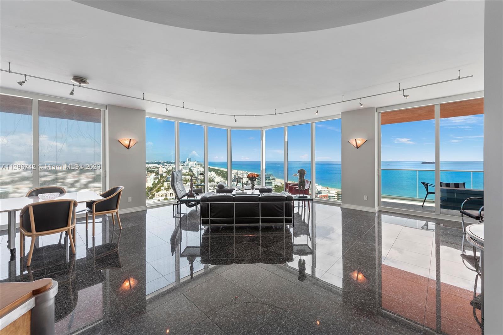Make this your home in the sky. Panoramic views day and night, South Beach, Intracoastal and Downtown Miami. This 3 Bedroom is positioned in the highly desired NE corner and is the highest level floor plan of its kind. Two large private terraces with sunrise and sunset views, great for lounging and outdoor entertaining. The newly updated Portofino Tower has luxury amenities including a full-service gym and Spa. The South of Fifth neighborhood is a quiet enclave located just steps to the beach, world class dining and entertainment. You must see this unit to appreciate! Schedule a private showing today.