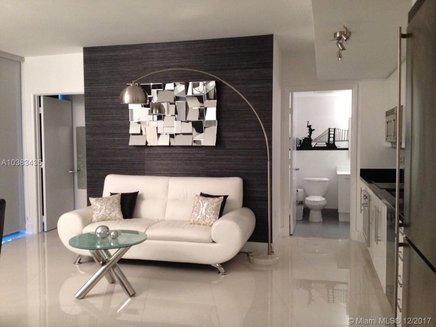 Exquisitely Fully Furnished 2be/2ba Apartment at MINT with ceramic floors, and SS top of the line Appliances with Granite Counter tops. Building offers a wide variety of amenities such as oversized pool, jacuzzi, gym, spa (his & hers), saunas, steam rooms, community room, Mezzanine Area, Games Room, and more. Great Location, walking distance Brickell City Center and its stores, restaurants and VIP Movie Theatre. Easy access to I-95 and airport.