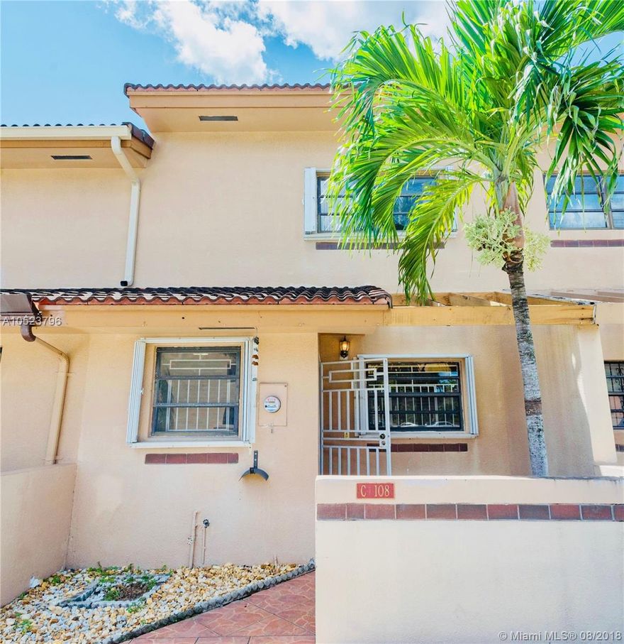 Beautiful ! Very Nice and very well maintened  SPACIOUS TOWNHOUSE  in Desirable KENDALL LAKES . A 2 Bed 2 1/2 bath , sustantially upgraded. Open Living-Dinning space, Kitchen GRANITE COUNTER TOPS, CERAMIC TILE  throughout ,  upgraded Bathrooms,  NEW A/C.   Fenced and enclosed Patio/Terrace. SEPARATED LAUNDRY ROOM with  NEW WASHER AND DRYER installed 1 year ago.  ACCORDION SHUTTERS!! Wonderfull house for a first time buyer or investor , No restrition to rent. Walking distance to excellent school area. Lake Access. COMMUNITY POOL. Low HOA  Insurance Included. EASY TO SHOW!!   Sellers have taken special care for this townhouse, Welcoming a new owner.