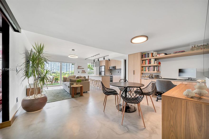 Tranquility meets elegance in this stunning remodeled 2/2 Corner apartment. Imagine being perfectly located, close to everything South Beach has to offer, while relaxing in the serenity of this boutique building...enjoying peaceful sunsets from your private balcony. This Chic Renovation offers style and luxury, boasting a Split Floor Plan, Extended-Depth Built-ins, Open Kitchen, Polished Floors, Endless Storage, with Impact Windows that bathe the home in natural light, Plus an Oversized Primary Suite with 2 Designer Closets including a Walk-in. This is a must see!