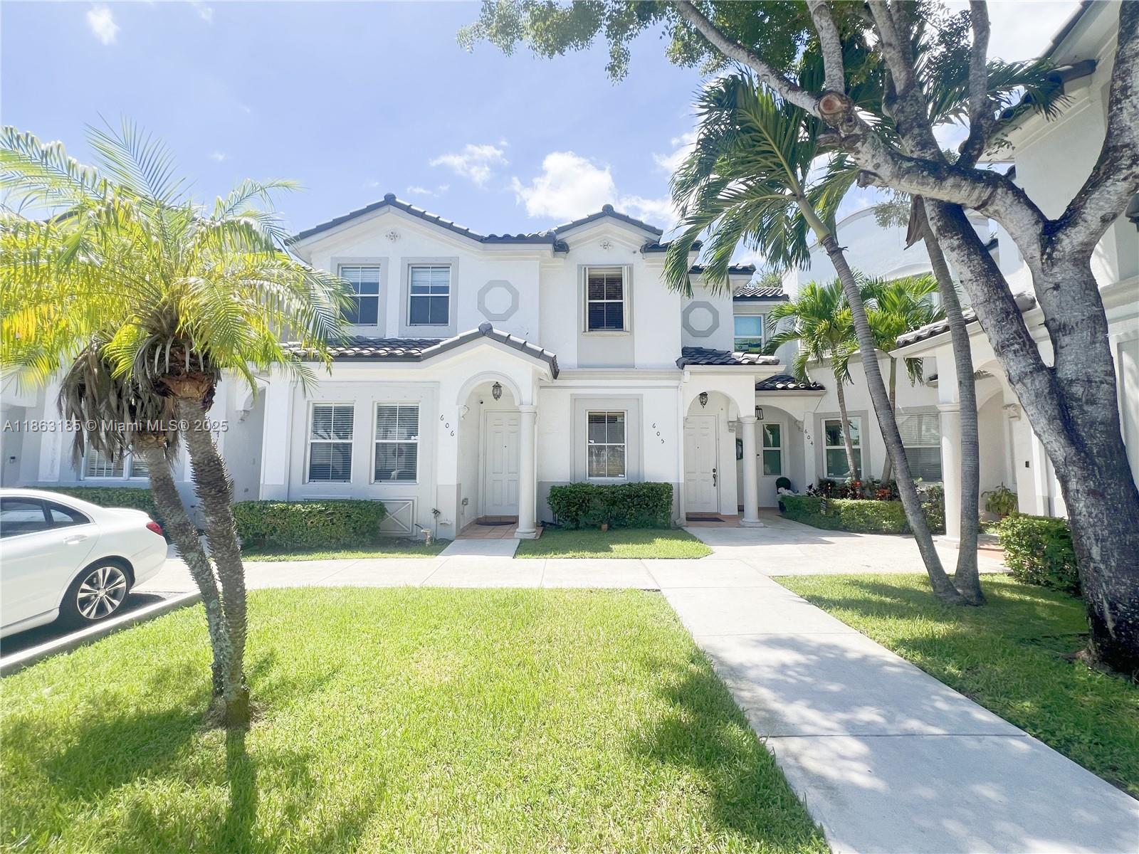 Spacious 3 bed / 3 bath townhouse in gated Costa Linda. Semi-corner unit with extra privacy and no back neighbors. Convenient layout with 1 bed / 1 bath on first floor and 2 bedrooms upstairs. Tile downstairs, laminate upstairs, granite sinks in bathrooms. Attic with pull-down stairs for extra storage. Community pool and playground. Top-rated A+ Doral schools nearby. Excellent location close to highways, shopping, and dining. Move-in ready and easy to show!
