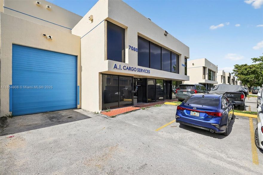 Prime industrial warehouse in Milam Airport Park, just minutes from the Palmetto Expressway and Miami International Airport. This 3,532 sq ft flex space features a large showroom, three private offices, warehouse area with loading dock, breakroom, one full bath with shower and a half bath. Amenities include an automatic front gate, four dedicated parking spaces, and excellent visibility for logistics, distribution, or industrial use. Built in 1987 and zoned light industrial, this well-maintained property offers a functional layout and outstanding access to major transportation hubs.