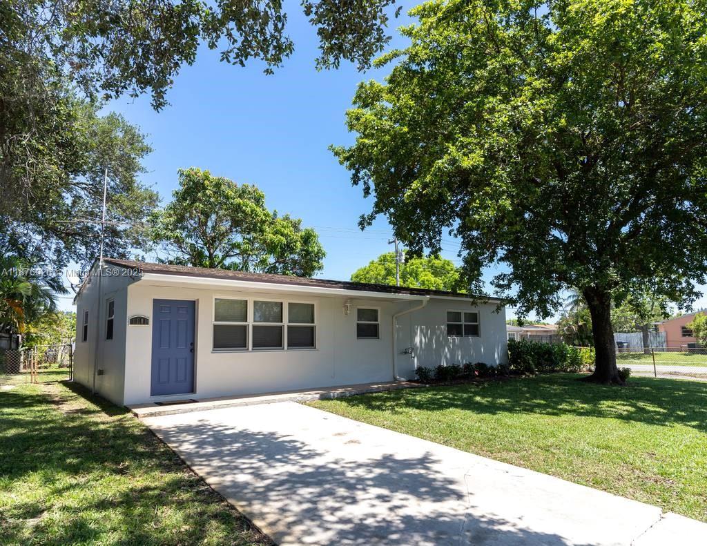 Welcome home to this charming 3-bedroom, 1.5 bathroom gem nestled in the heart of Hollywood! Situated on a corner oversized fenced lot. This rental offers both privacy and space for your comfort. With a convenient storage shed and lawn care included in the monthly rent, maintenance will be a breeze. Step inside to discover a freshly painted interior adorned with new appliances, creating a modern and inviting atmosphere. Don't miss the opportunity to make this delightful house your new home sweet home!