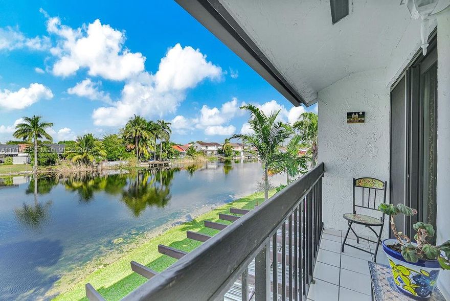 Rarely available townhouse in Villa Venezia! Step into your private courtyard, which leads to a 3 bed/2 bath lakefront home with impact windows/doors. Relax on the covered terrace or balcony with views of the water. The first floor contains a spacious kitchen with a dining room, two living areas, a bathroom, and laundry. Upstairs there are 3 bedrooms/1 bath with plenty of natural light. The community offers a secure gate, 2 parking spots conveniently located in front of the home w/plenty of guest spots, a club house, pool, and gym. The home is located minutes from the Turnpike, FIU, Coral Way/8th St. Schedule your tour today!