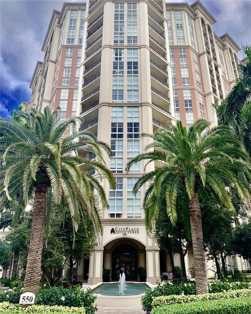 Beautiful well maintained condo, 1 bedroom 1 bathroom, with tile flooring in the main area and laminate in the bedroom, open kitchen with granite countertops and SS appliances. Enjoy the gorgeous sunset view from patio! City Place is a luxury-living building in the downtown, resort-style amenities, amazing pool area with, jacuzzi, outdoor kitchen, fitness center, sauna and much more! No rental restrictions 30-day minimum, 12 x per year. Condo fee includes, hot water, cable/internet, 24-hour valet.  Unit is rented to a long-term tenant.