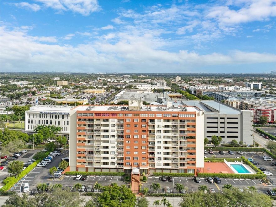 2/2 corner penthouse unit W/ impact glass, gated, right across from The Westland Mall and Palmetto X-Way. Amenities include a pool, fitness center, club house, security cameras. 3 YO A/C, Seller will pay the assessment in full at closing.