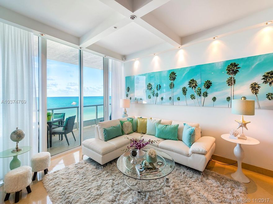 Ready to Move in! Beach Front Fun in the Sun! Come and enjoy the breathtaking panoramic views of the Sandy Beaches and Open Atlantic Ocean waters.  Panoramic views up the  coast line and the Cruise Ship Alley.  Glass double doors entrance, built-in spectacular dining. Open kitchen with granite counter tops and stainless steal appliances.  Custom built in beautiful Master Bedroom, spacious ocean front balcony with entrance from all rooms.  This is a Gem and a must to see! Luxury Amenities including, 3 Har-tru Caly Tennis Courts (Unique and only at the Continuum), 2 Large Lagoon swimming pools, Roof top Lap Pool over the 23,000 sq. ft. "Sporting Club" Fitness Center and spa.  24 hr Security and Valet Parking, Full time Front Desk and concierge services and much more.