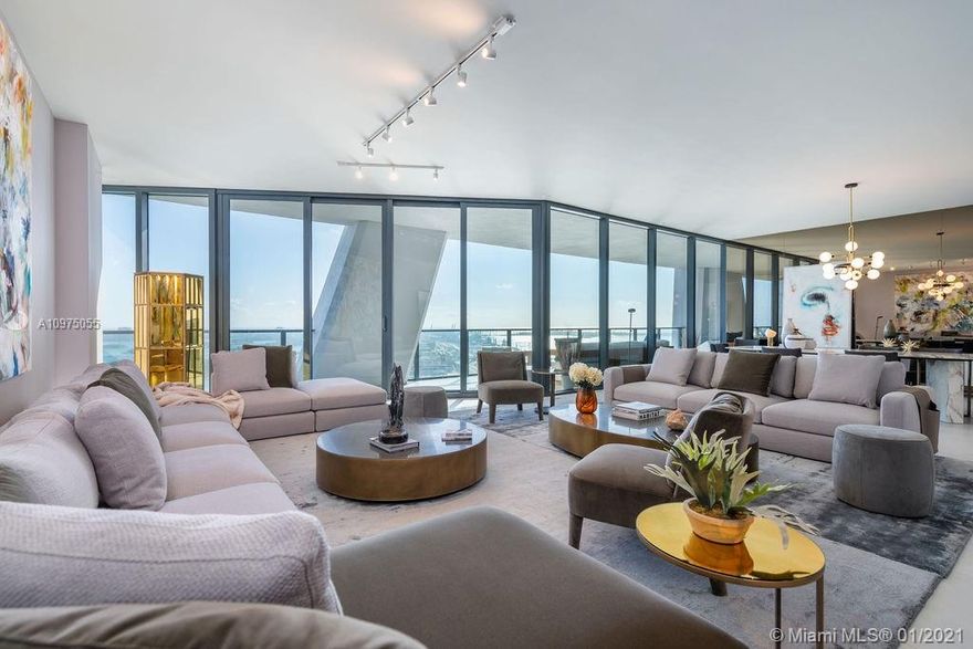 One Thousand Museum by Zaha Hadid is Miami's most prestigious new residential tower. It pushes the limits of innovation and blurs the lines between art and architecture. The limited collection of museum quality homes offers an unprecedented level of service and amenities. This 4,876 SQFT residence features a flow-thru floor plan with unobstructed Biscayne views 4 bedrooms, 5.5 baths smart-technology and custom closets and flooring.