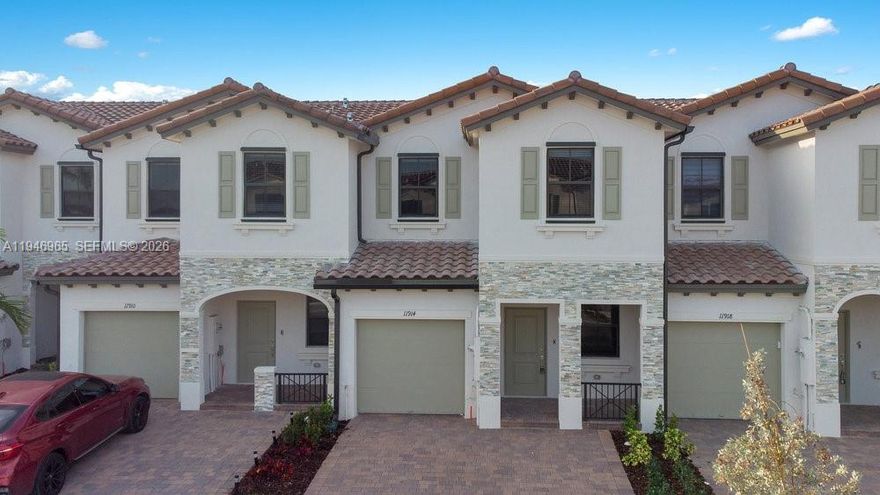 Like Brand New TOWNHOUSE. Located in the New and Desired Community of Corsica. Townhouse with 3 Bedrooms and 2 1/2 Bathrooms. Tile Floors Downstairs and Carpeted Upstairs. Open Kitchen with Stainless Steel Appliances, Quartz Countertop and Beautiful Backyard. Many Parking Spaces, 1 Car Garage and 3 Cars Driveway. Conveniently located. Easy access to Florida Turnpike and Major Highways. Walking Distance to Shopping Centers and Restaurants.