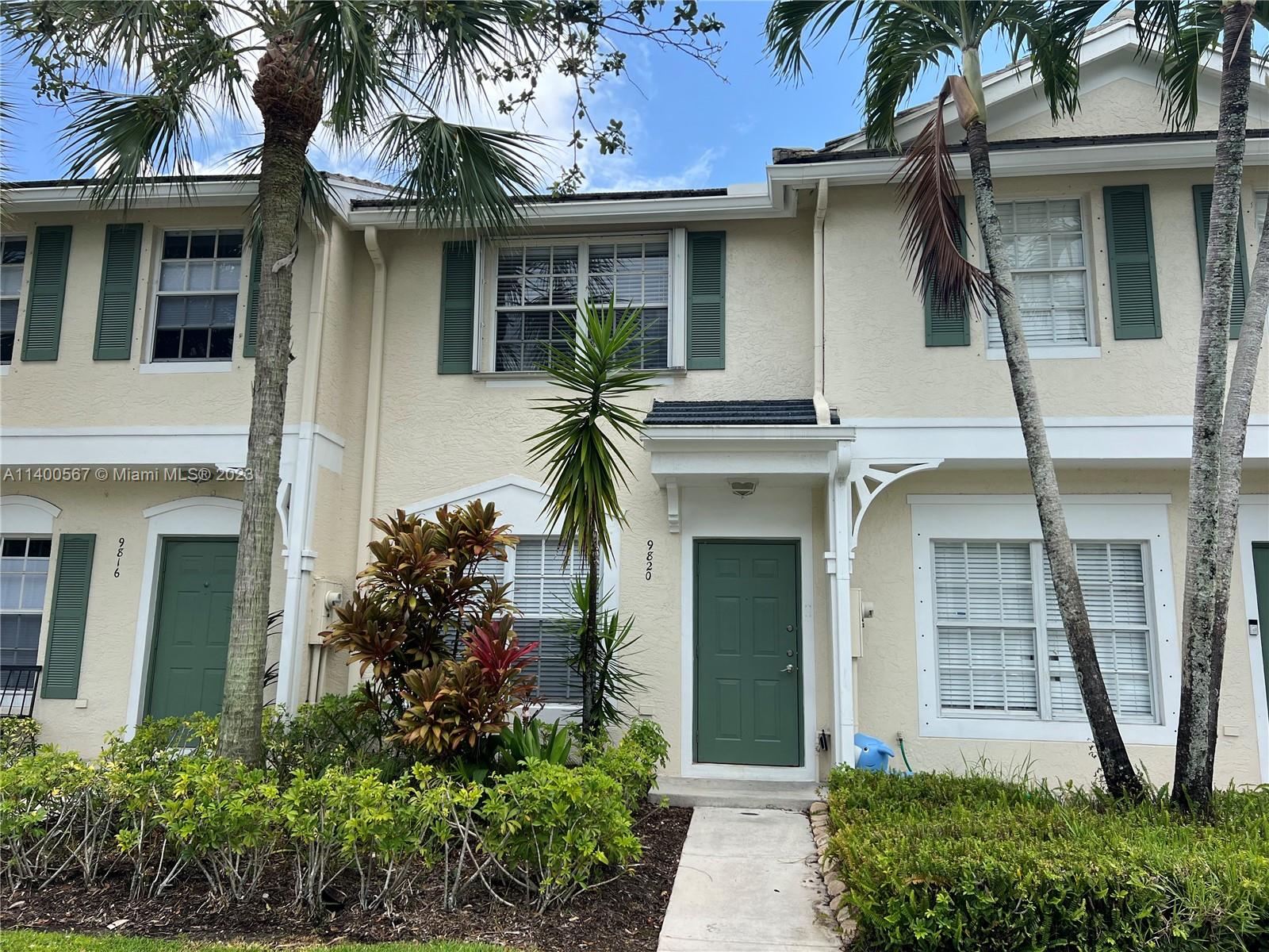 Beautiful 2 bedroom, 1 1/2 bath, 2-story townhome in desirable gated Coral Reef Club! Neutral tile on first floor, large kitchen, full-sized washer/dryer, patio area with storage closet, Community has pool, basketball court, and child play area! Walk to the movies, Target, Ross, restaurants, gym, and plenty of shopping! Close to Sawgrass Expressway, all ages