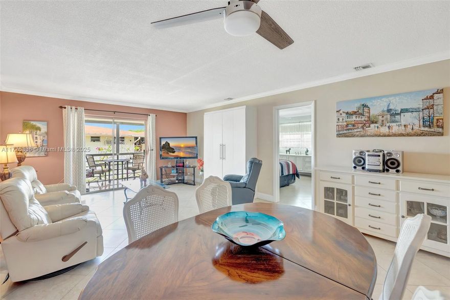 Beautiful & remodeled Deluxe unit with 883sf, (same size as a 2/1 & large patio sliding door in lhe living room) with 1 bedroom & 1bathroom in building 1 at the Mar-Len Garden. Very bright unit on the 3rd floor with nobody on top of you, & one of the rare with centrai air. Remodeled kitchen with white shaker cabinets, tile floor throughout, & updated bathroom. Will sell all furnished & turnkey with also a murphy bed to accommodate your guests. Large balcony with quiet views. This HOPA verified community offers many amenities, including two pool, gym, clubhouse with interior pickleball, bocce and more. COOP with land lease, CASH ONLY, NO RENTAL 1st year then only once a year for a max of 3 months. Total fees including Maintenance, land lease, reserve, taxes is $880... Price to sell fast!