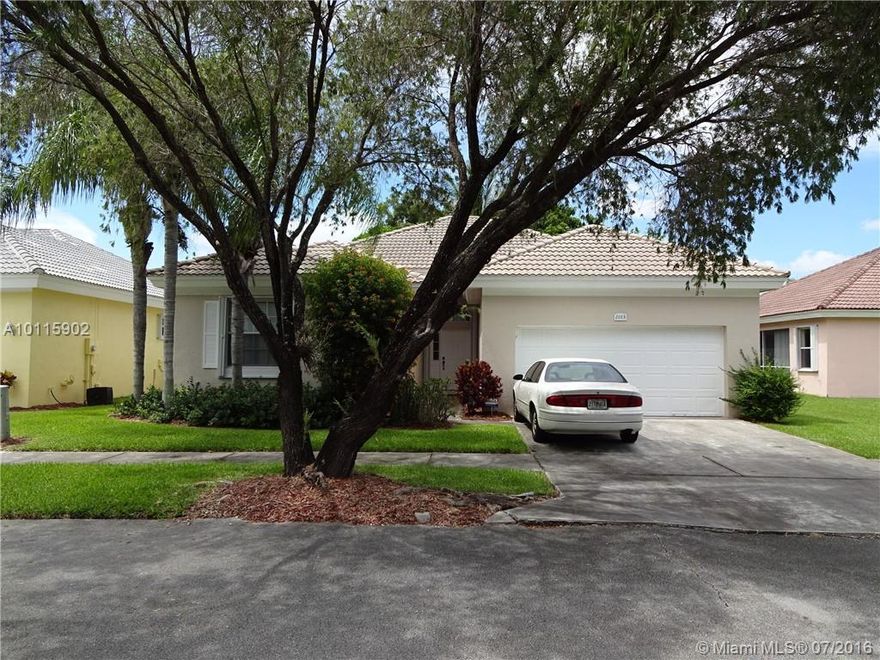 Well maintained 3 BR/2 BA home in Keys Gate.  Sliding glass doors to the back patio in the living room, family room and Master Bedroom.  Eat-in kitchen with an island.  Dishwasher is 2 years old, refrigerator is 3 years old.  Master Bedroom has his/hers closets.  Roman tub in Master Bath with dual sinks and separate shower that was retiled 2 years ago.  Washing machine is less than a year old.  New A/C a year ago.  Water softener replaced 2 years ago.  Feels like a brand new home!