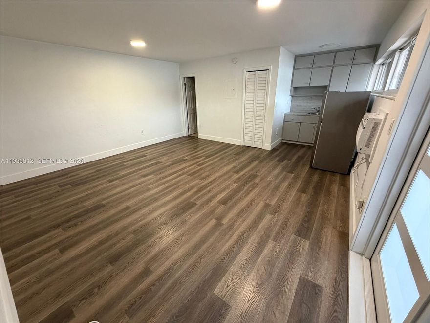 Live in the heart of Coral Gables. LOCATION, LOCATION, LOCATION! This spacious studio is in a safe boutique building on a quiet residential street and features a brand-new kitchen with stainless-steel appliances, a large walk-in closet, and one private parking space.