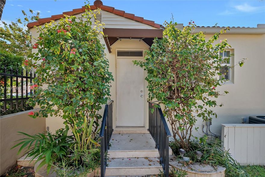 Gated Mediterranean style one bed, one bath with a charming end unit with windows in livingroom and kitchen, granite countertops, stainless steel refrigerator, gas stove, dishwasher, central A/C washer and dryer. Relax outside in the courtyard in this quiet neighborhood. Walk to Flamingo Park, Alton Rd , Whole Foods and restaurants The community has parking on a first come availablity. Rapid approval.