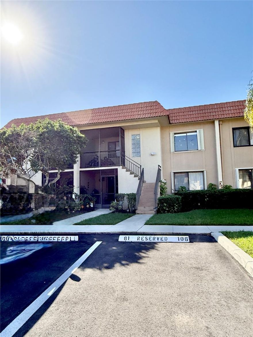 Well-maintained 2BD/2BA condo in the desirable Racquet Club community of Weston. This second-floor residence features a spacious and functional layout with tile flooring throughout, a comfortable living/dining area, and a private screened balcony with relaxing lake and garden views. The primary bedroom includes a walk-in closet and an updated double-sink vanity. Washer and dryer inside the unit.Residents may join the Bonaventure Town Center Club, offering resort-style amenities.Located within the highly regarded Weston school district. Close to parks, Weston Town Center, shopping, dining, and major highways.  Easy to show !!!