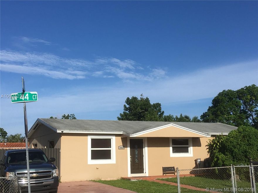 Great Location!  (legal 3/2 home)now used as 2 beds,2 baths, can be easily converted back to 3/2, updated kitchen and baths, tile floors throughout, tankless water heater,new roof(only 3 years),new impact windows, new a/c, security cameras, shed house, huge concrete driveways for your boat or RV, large corner lot with huge yard. 8500 Sq. Feet, avocado tree, conveniently located near shops, schools, banks, near main highways, Hard Rock Stadium , great upside potential, just bring your toothbrush!

DO NOT DISTURB THE OCCUPANTS, LARGE DOG ON SITE.