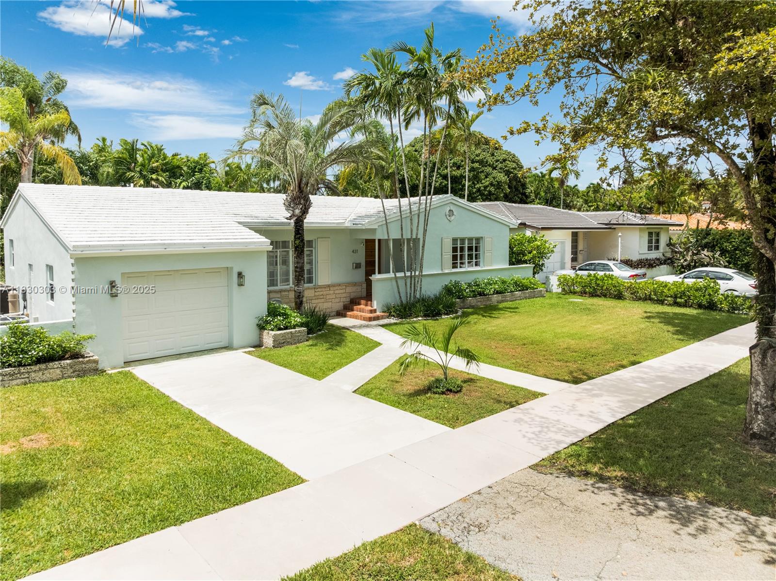 South Gables Pool Home on Oversized Lot! Nestled in the prestigious and sought after Platinum Triangle, this move-in ready home offers style, comfort, and function. The split floor plan features 3 bedrooms and 2 updated bathrooms. Highlights include custom built-in shelving and cabinetry, impact windows and doors, and a blend of wood and tile flooring. The Primary Suite boasts a separate private area—perfect for a home office. The newly revamped kitchen showcases sleek white cabinetry, and granite countertops. Step outside to your own private retreat: a covered patio overlooks the sparkling heated saltwater pool and lush backyard. Located on a quiet, tree-lined street with sidewalks in one of Coral Gables’ most desirable enclaves, this home combines timeless charm with modern amenities.